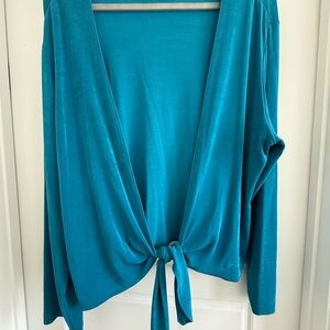 Chico's Vibrant Blue Tie-Front Cardigan